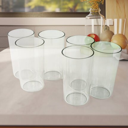 Clear Plastic Tumbler Glass Set 6-Piece Unbreakable