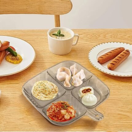 Plastic Kitchen Trays for Serving (4 Compartment 1 Pc)