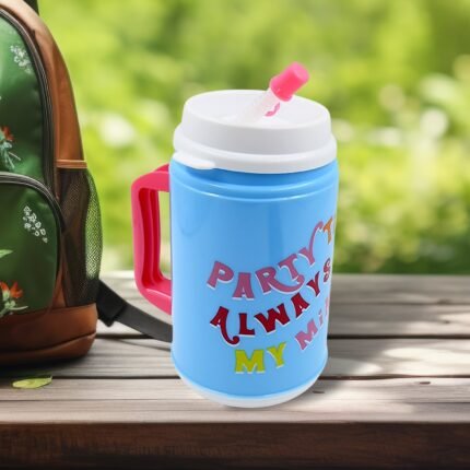 709 ML Insulated Mug with Lid, Handle, and Flexible Straw Cap